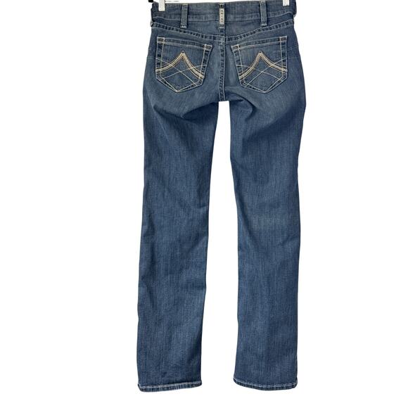 Ariat REAL Womens Size 28L Mid-Rise Icon Straight Leg Jean in Rainstorm 10017217 - Picture 4 of 13